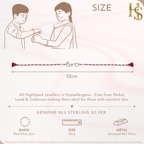Image of HighSpark 925 Silver Rakhi for Bhai | Stylish Cool Bro Rakhi for Boys & Men | Lovely Gift