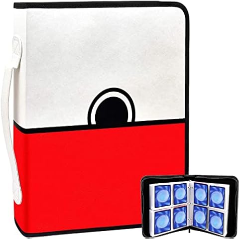 Card Binder for Trading Cards Sleeves Holder Album for PM TCG, Holds 400 Cards 50 Premium 8-Pocket Sheets, All Card Game Protectors Storage Book Cover