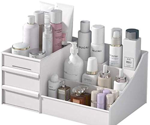 UWY Make-up Aufbewahrung, Make-up Organizer Schublade - Make-up Pinsel Schmuck Kosmetik Aufbewahrung - Hautpflegeprodukte und matten Lippenstift weiß - Badezimmer - Waschtisch und Arbeitsplatte Cover
