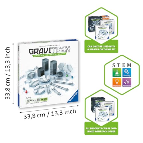 Ravensburger - GraviTrax - Set d'extension Trax/Rails - 27601 - Jeu de Construction STEM - Circuits de Billes créatifs - 44 pièces - Enfants de 8 Ans et Plus - Version française