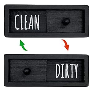 WOJOGO Rustic Farmhouse Dishwasher Magnet - Clean Dirty Sign, Black, 5 x 2 inches, 1 Count WOJOGO Rustic Farmhouse Dishwasher Magnet Clean Dirty Sign Black 5 x 2 inches 1 Count