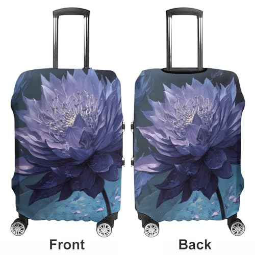 Purple Lotuss Magic Water Lily Luggage Covers Washable Travel Suitcase Cover Elastic Baggage Protector3