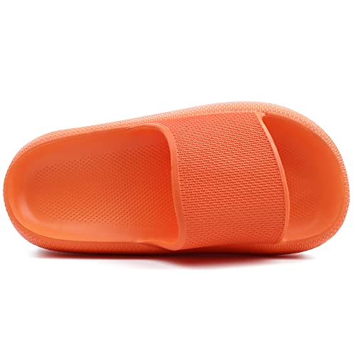 Fjptren Kids Cloud Shoes Girls Boys Slippers Sandals Cushioned Non Slip Slippers Lightweight Shower Shoes Kids Platform Thick Sole Slides Kids Slip On Sandals Orange Size 2 M Little Kid #TOP3