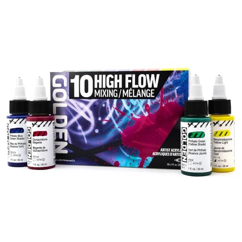 GOLDEN High Flow Acrylics Mixing Set (10 Colors)