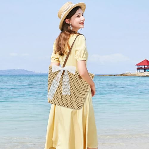 Image of Crescent Straw Shoulder Handbag for Women Summer Beach Tote Raffia Woven Purse Hobo Underarm Bag 2026