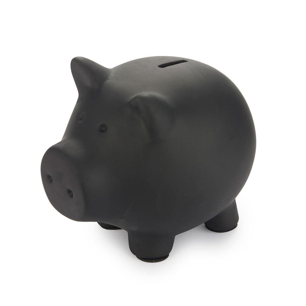 Balvi Salvadanaio Oink Bank Colore nero Personalizzabile e riutilizzabile Ceramica