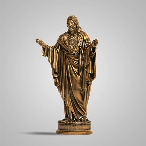 Image of SILAII The Sacred Heart of Jesus 1 FEET Antique Bronze, 12.7 cm , 17.7 cm , 30.4 cm