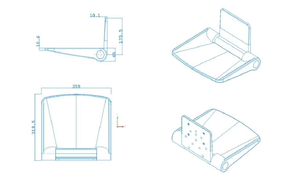 Ramm Asiento de ducha plegable montado en la pared asiento plegable para montaje en pared ducha de hasta 200 kg taburete de ducha silla de ducha taburete de ducha para personas mayores blanco