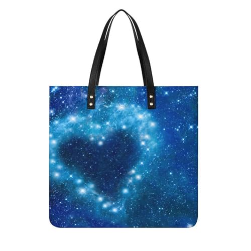 Sac à main shopper Étoile D'amour Bleue grand tote bag pour voyage 39x39cm