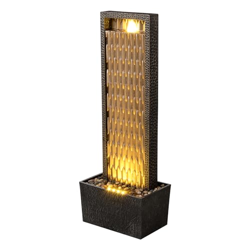 Kalona Outdoor Waterfall Fountain, Large Outdoor Water Fountain for Garden & Patio, 35.8