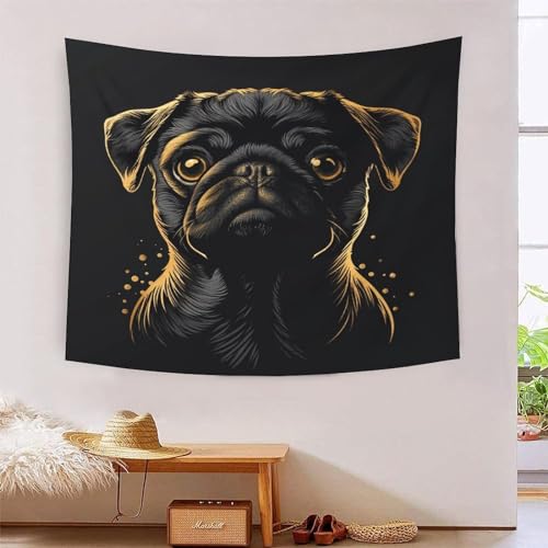 Tapisserie murale tissu chien effet 3D pour décorer la chambre