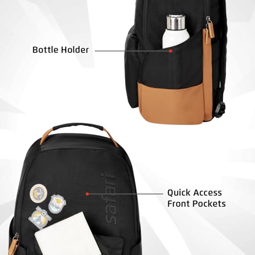 Image of Safari Dart 3 24L College backpack, 2 compartments, 17 inch laptop compatible, Smart trolley sleeve, Front pocket, college backpack bags for women and men, travel bag, Ideal for Students, Color - Black