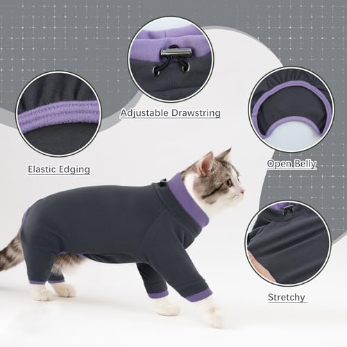 Katzen Winterkleidung: Pullover, Weste, Schlafanzug & Jumpsuit - Warm & Schützend für Vierbeiner (Schwarz, 2XL)