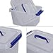 Pekky Plastic Small Handle Storage Box, 6 Quart Clear Plastic Bins, 6 Pack
