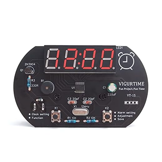 4-Digit Digital Clock Soldering Project Kit for Learning Practicing Teaching Electronics, Great STEM Project and Gift