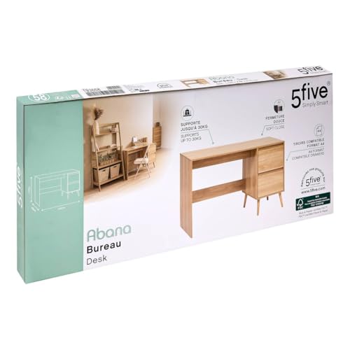 5 five simply smart 5Five - Escritorio ABANA Beige - 120x48x75cm - Mobiliario Funcional para Dormitorio, Oficina y salón, Elegante y práctico - imagen 2