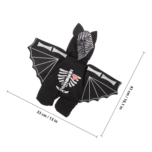 Disfraz para perro Halloween murciélago 41x33cm Negro miniatura 2