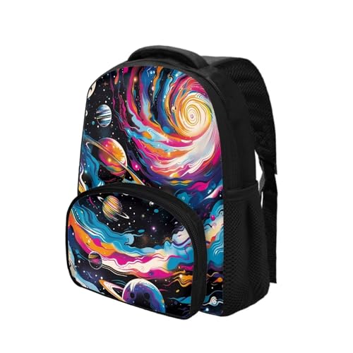 Trippy Galaxy School Backpack for Girls Boys Solar System Backpack for Notebooks Laptop Bottles Reusable Bookbag with Breathable Back Panel 12 Inch Shoulder Bag for School Travel Gifts2