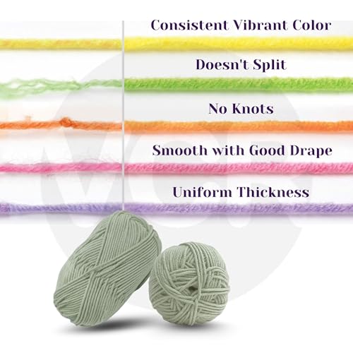 Image of VCR Pastel Pista Green Yarn, 100 Grams Hank, 190 Meters Length, Acrylic Ball for Crochet and Knitting, Soft Crosia Threads, Pack of 1 Yarn, Suitable for DIY Crafts