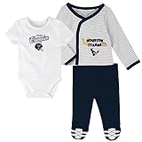 Outerstuff NFL Newborn Future Champ 3 Piece Onesie, Shirt and Pants Set, Houston Texans, Deep Obsidian, 9 Months