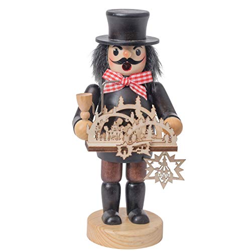 Räuchermännchen Händler schwarz, 15 cm, Dekofigur handbemalt im...