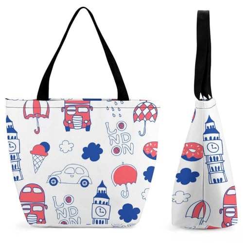 Sac à main pour femme Londres Mignonne grand sac de shopping contre le désordre