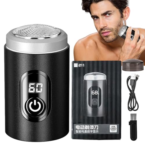 Afeitadora eléctrica portátil – Afeitadoras eléctricas para hombres, máquinas de afeitar impermeables | Recargable eléctrica con cabeza desmontable, afeitadora amigable con la limpieza facial para