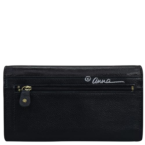 Anna by Anuschka Women's Hand Painted Leather Three Fold Organizer Wallet2