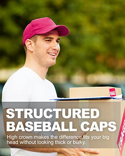 Image of Zylioo Oversize Baseball Cap XXL Big Head Hats for Men Large Dad Hats High Crown Structured Cap Adjustable 22 inch-25.5 inch