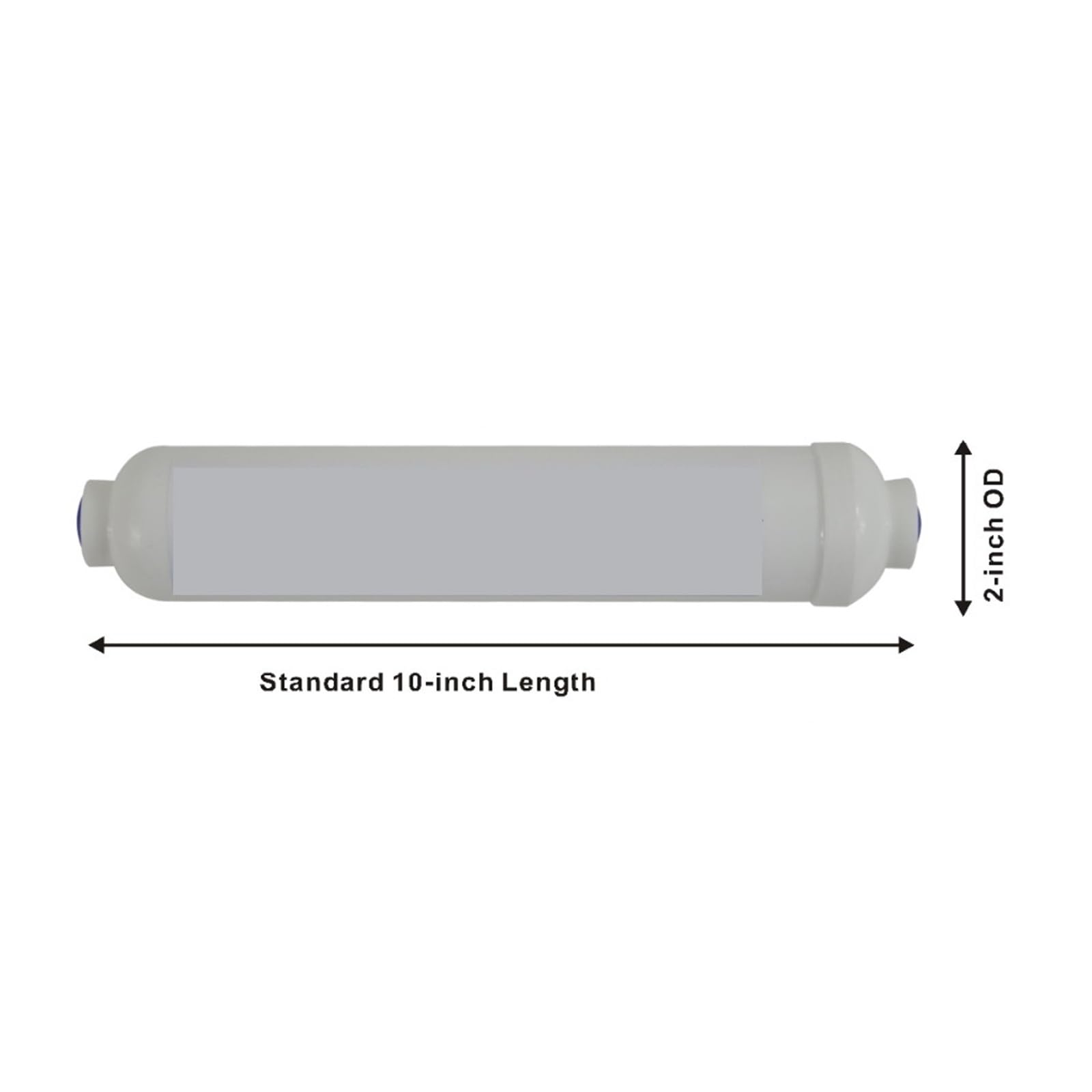 2 Stück Universal-Wasserfilter for Kühlschränke und Eisbereiter, Inline-Kokosnuss-Kohlenstoffblock, 2000 Gallonen, 2" Außendurchmesser x 10" Länge, 1/4" Innengewinde