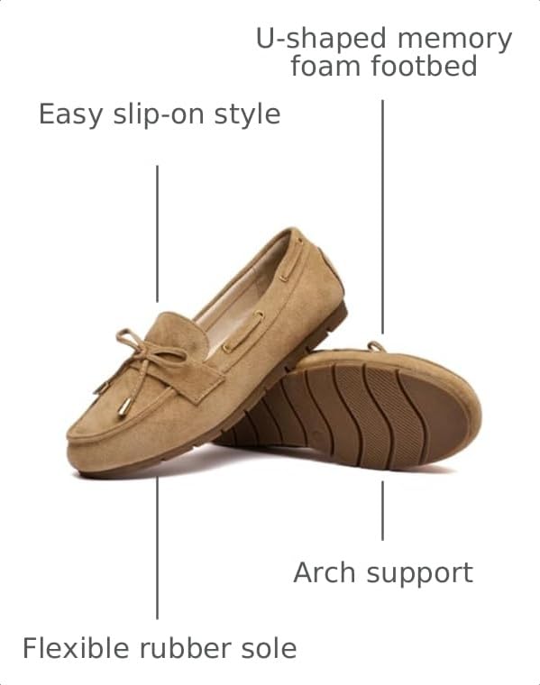 Image of Vespiero Loafers for Women Slip On Flats Comfortable Business Dressy Casual Non Slip Work Walking Office Loafers Shoes