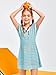 Haloumoning Girls Crochet Swim Beach Cover Up Kids Fashion Button Short Sleeve Swimsuits Cover Ups 5-14 Years Blue