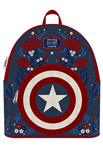 Loungefly Marvel Captain America 80th Anniversay Shield Womens Double Strap Shoulder Bag Purse