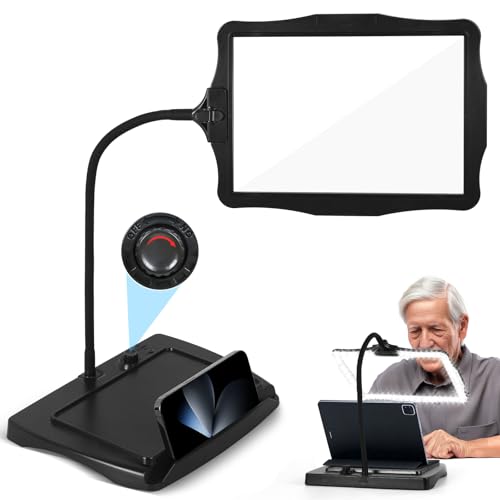Magnifying Glass with Light and Stand 50 Ultra-Bright LEDs Large Magnifying Lamp with Light Magnifying Glass on Stand Hand-Free with 360° Flexible Gooseneck for Close Work Reading Repair Crafts