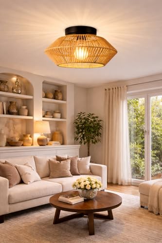 Buy Artica Rattan Ceiling Light – Flush Mount Pendant Design
