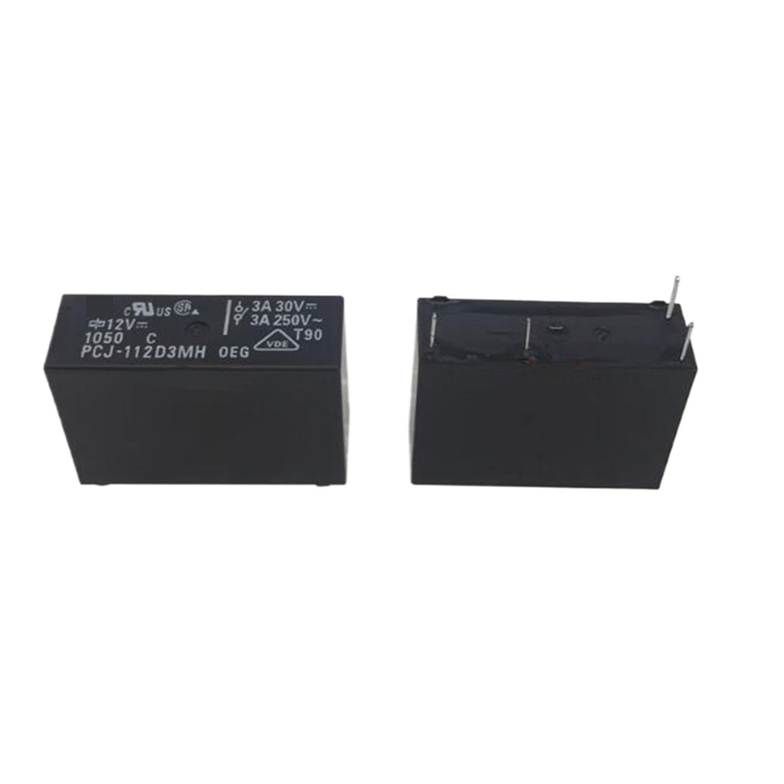 Relais PCJ-112D3MH 12V CC à 4 broches pour circuits imprimés électriques (Lot de 10)