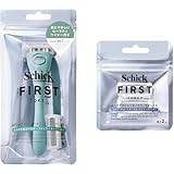 Schick(シック) シックファースト シェービング ホルダー(刃付き+替刃1コ) ミントグリーン + シェービング替刃(2コ入)