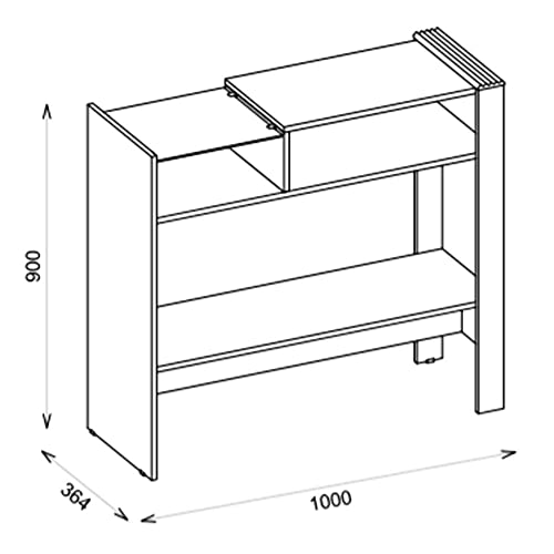Aparador para Sala de Estar Menphis - Caemmun, Off White/Havana