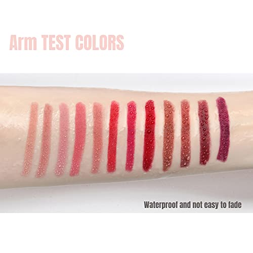 12 Colors Lipstick Set, Matte Lip Crayon Set, Lip Crayon Liner, Long-Lasting Lipstick Set, Waterproof/Non-Stick Cup Lipsticks, Makeup Gift Set For Girls And Women #TOP2