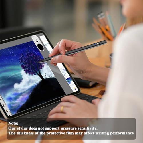 Stylus Pen for Android Tablet, Tablet Pencil for iOS/Android,Rechargeable Active Stylus Pen for iPhone/Samsung/XiaoMi/Huawei/Vivo/Lenovo/Switch 2 and Other Android Smartphones and Tablets-Black