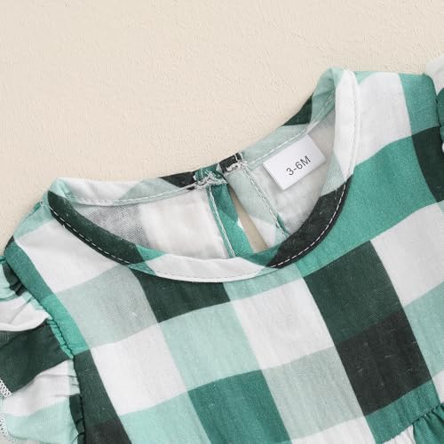Bemeyourbbs Newborn Infant Baby Girl Romper Ruffle Long Sleeve Plaid Jumpsuit Cute One Piece Outfit Fall Clothes thumb #3