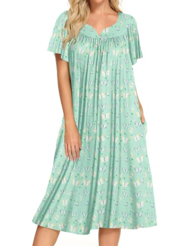 Image of Bloggerlove Mumu House Dress for Women with Pockets Short Sleeve Nightgowns