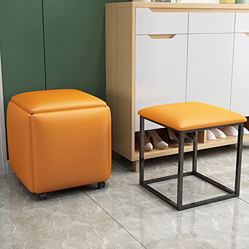 Sxnbh 5 In 1 Sofa Stool Living Room Funiture Multifunctional Storage Stools Home Cube Combination Fold Stool Iron (Color : Gray) #TOP3