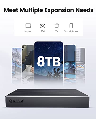 Image of ORICO Dual M.2 NVMe SSD Enclosure, USB C to M2 Adapter for M Key PCIe 2230 /2242 /2260 /2280 M.2 SSDs,Tool-Free Installation Aluminum M.2 Reader Support Trim and UASP up to 2x4TB-BM2-2N