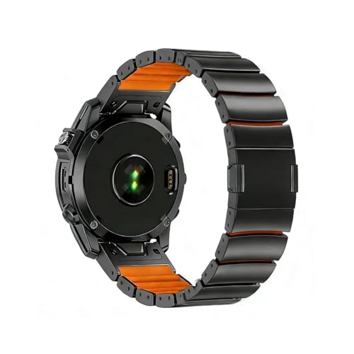 [PLYYQZM] 22mm 26mm�`�^���V���J�Q���x���g�B�ɍ��� Gar min Fenix 8 7X 7 6X 6 Pro 5X 5 Plus Instinct Tactix8 7pro�����u���u���X���b�g�ɓK�p(Black+Orange,22mm 