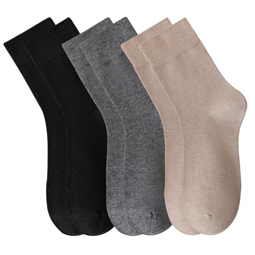 Image of MAGIARTE Merino Wool Socks Christmas Gift Pack Light Weight Winter Warm Vintage Cozy Crew Socks for Women and Men 3 Pack