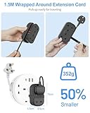 Travel Extension Lead, FDTEK 2 Way Power Strip with Retractable USB C Cable and 3 USB Slots, Small UK Extension Socket with 1.5M Cable for Travel Home Office Camping Cruise - Image 4