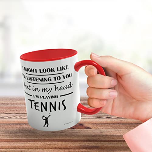 Stuff4 Tennis Gifts for Women Men, in My Head I'm Playing Tennis Mug, Funny Gifts for Players Lover Presents - Image 3