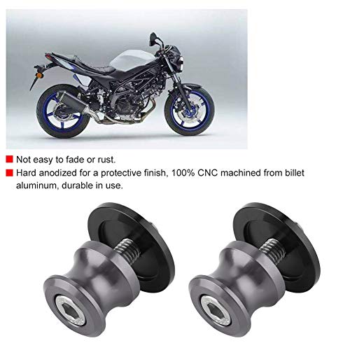 Akozon Montageständer Motorrad Bobbins, 2 Stücke 6mm Motorrad Ständeraufnahme CNC Aluminiumlegierung Hinterradständer Drehhilfe Schwinge Spool Sliders Ständer Schwinge Spulen (Titan)