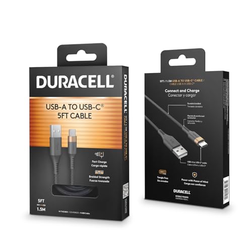 Duracell Usb-C To Usb-A Charging Cable (5Ft/1.5M), Fast Charging Cable, Type C Charger For Iphone 15 thumb #1